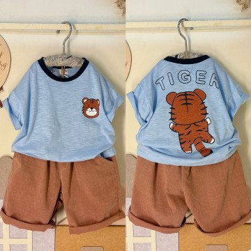 韓系萌虎竹節棉T