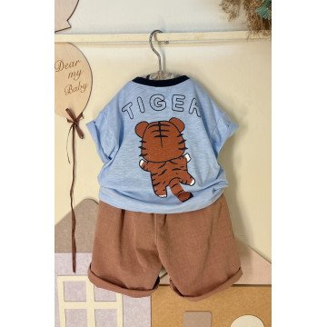 韓系萌虎竹節棉T