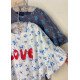 復古甜美的滿版碎花荷葉袖「LOVE」