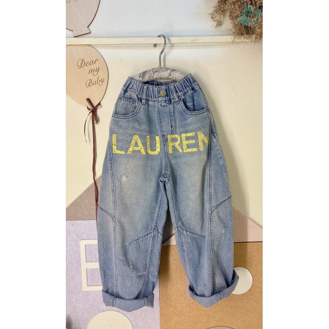 LAUREN 刷色工裝褲