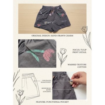 鬱金香蠟筆短褲