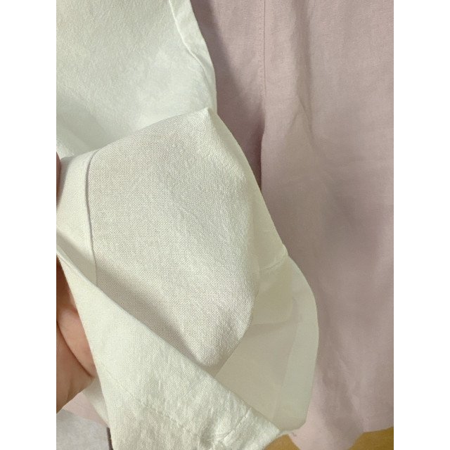 棉麻休閒寬褲(粉.白)